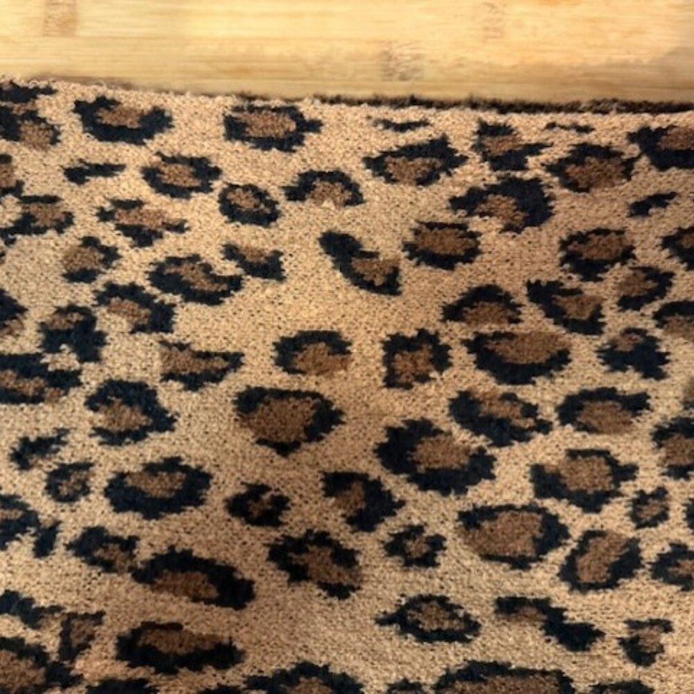Retro Leopard Print Oblong Knit Scarf - Picture 6 of 16